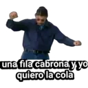 una fila cabrona y yo quiero la cola