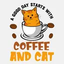 DAY
STARTS
WITH
COFFEE
AND CAT