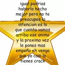 igual podrias haberlo hecho mejor pero no te preocupes intencion es lo la que cuenta vamos arriba ese animo y la proxima vez le pones mas empeño eh venga que ya casi lo tienes crack