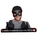 O ladrão recebendo sua nota R$200