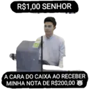 R$1,00 SENHOR A CARA DO CAIXA AO RECEBER MINHA NOTA DE R$200,00